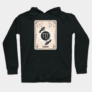 Scorpio zodiac symbol card with fortune teller mystic hands. Hoodie